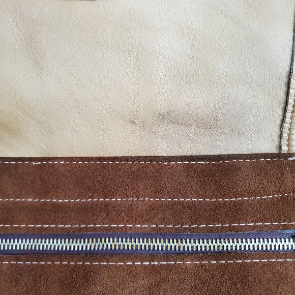 60s/ 70 Leather & Suede Shoulder Handbag Top Flap Purse Artisan Crafted OOAK Vtg - Picture 14 of 16